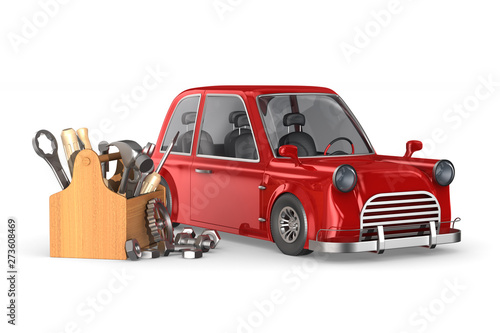 Car service on white backgr...