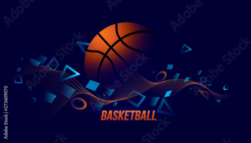 Vector basketball sport. Abstract futuristic sports background.