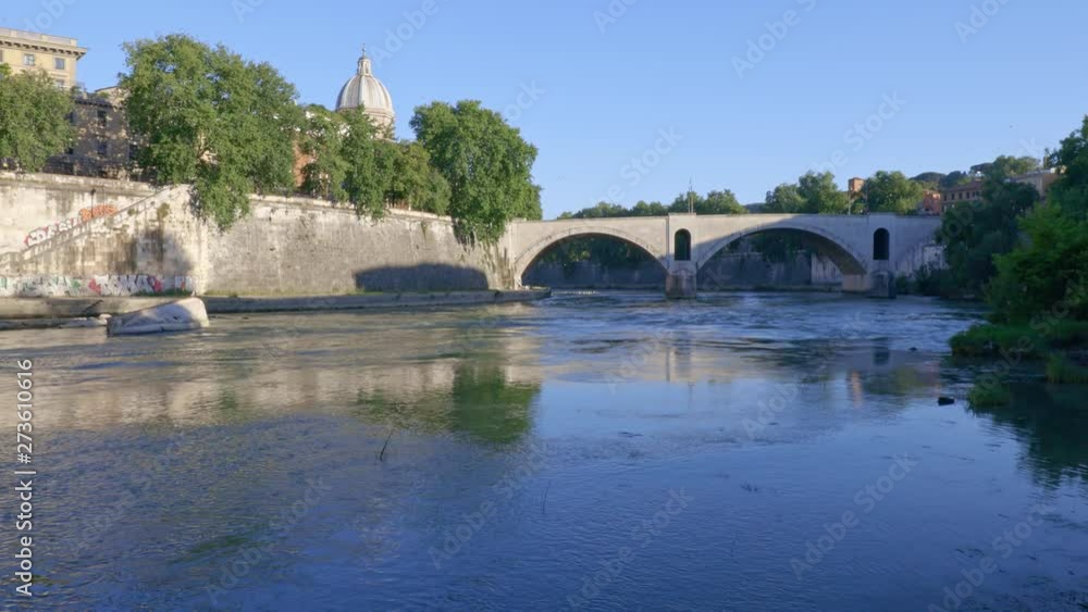 Tiber river during sunset - Rome - Italy Tiber river during sunset - Rome - Italy