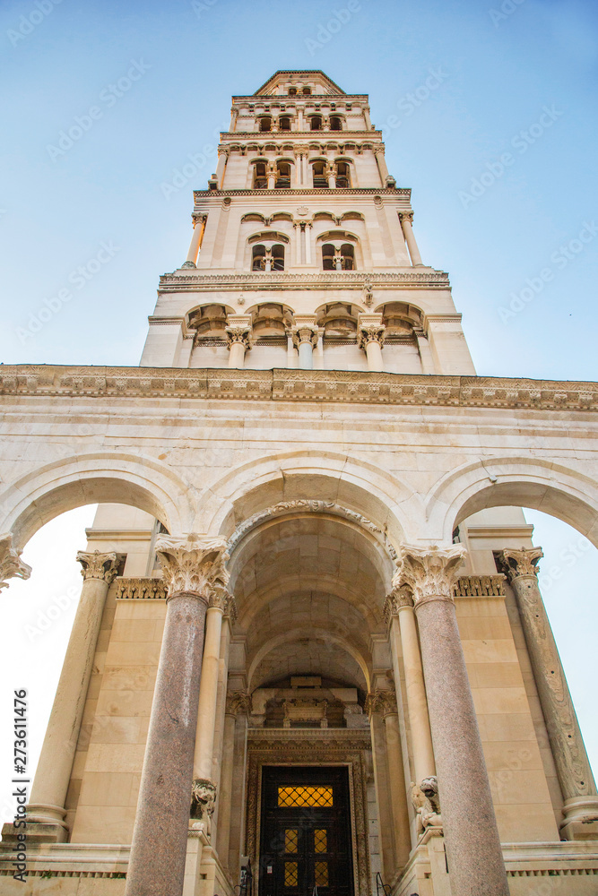 City of Split, Croatia, cathedral and Roman emperor Diocletian mausoleum, UNESCO world heritage site