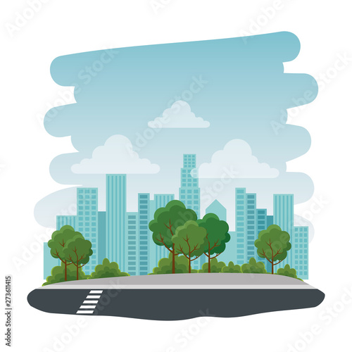recreational park with road natural scene