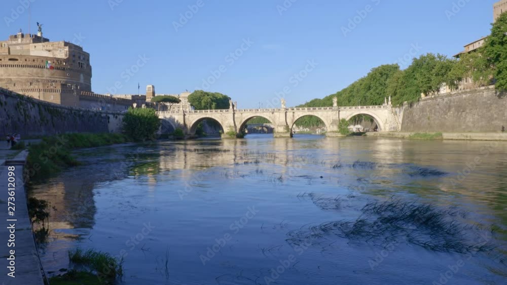 Tiber river during sunset - Rome - Italy Tiber river during sunset - Rome - Italy