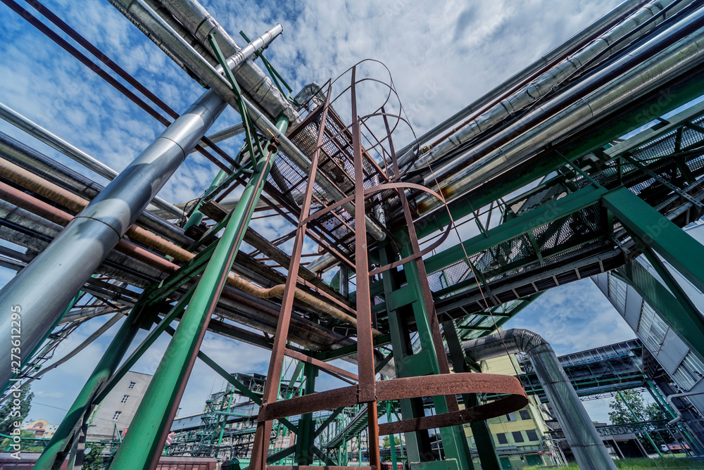 Equipment and pipeline in oil refinery. Equipment and pipeline in oil refinery.