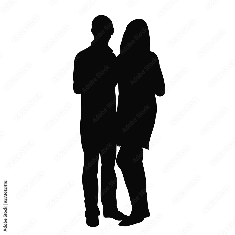 black silhouette guy and girl hugging