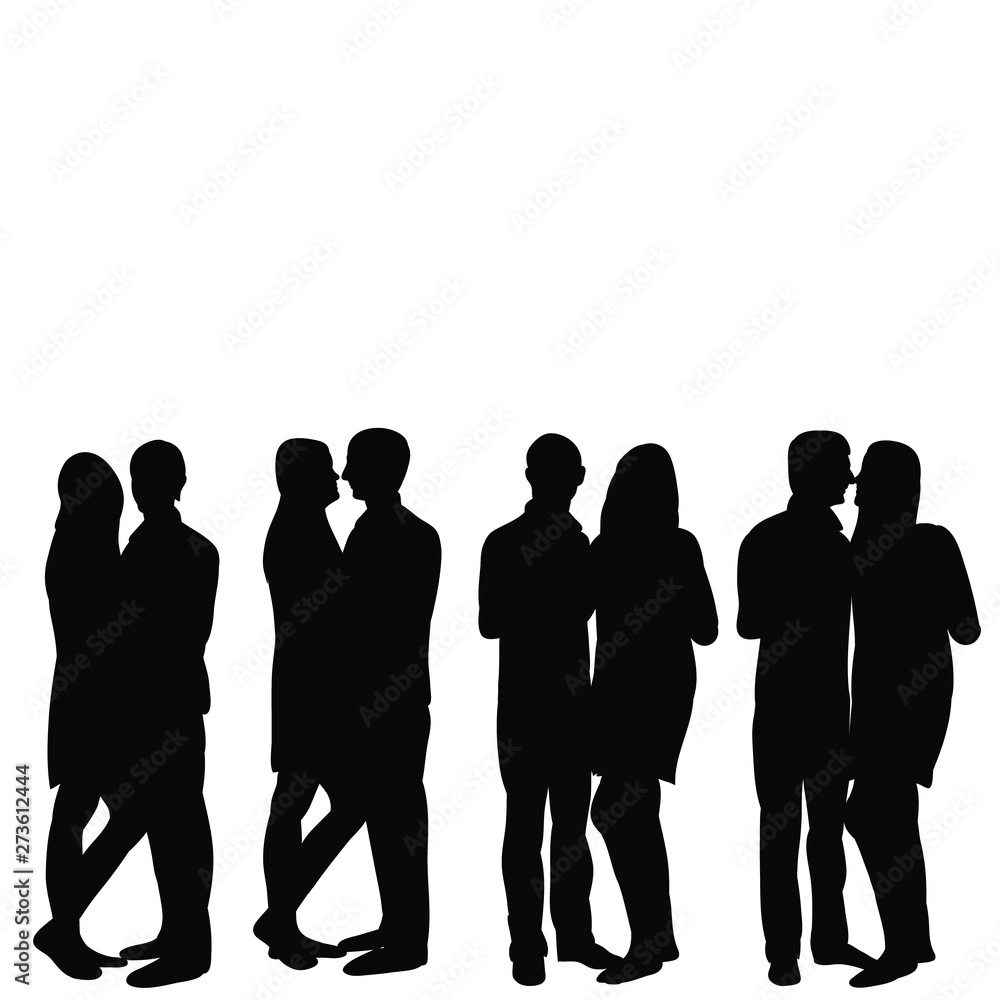 vector, isolated, black silhouette set guy and girl hugging vector, isolated, black silhouette set guy and girl hugging