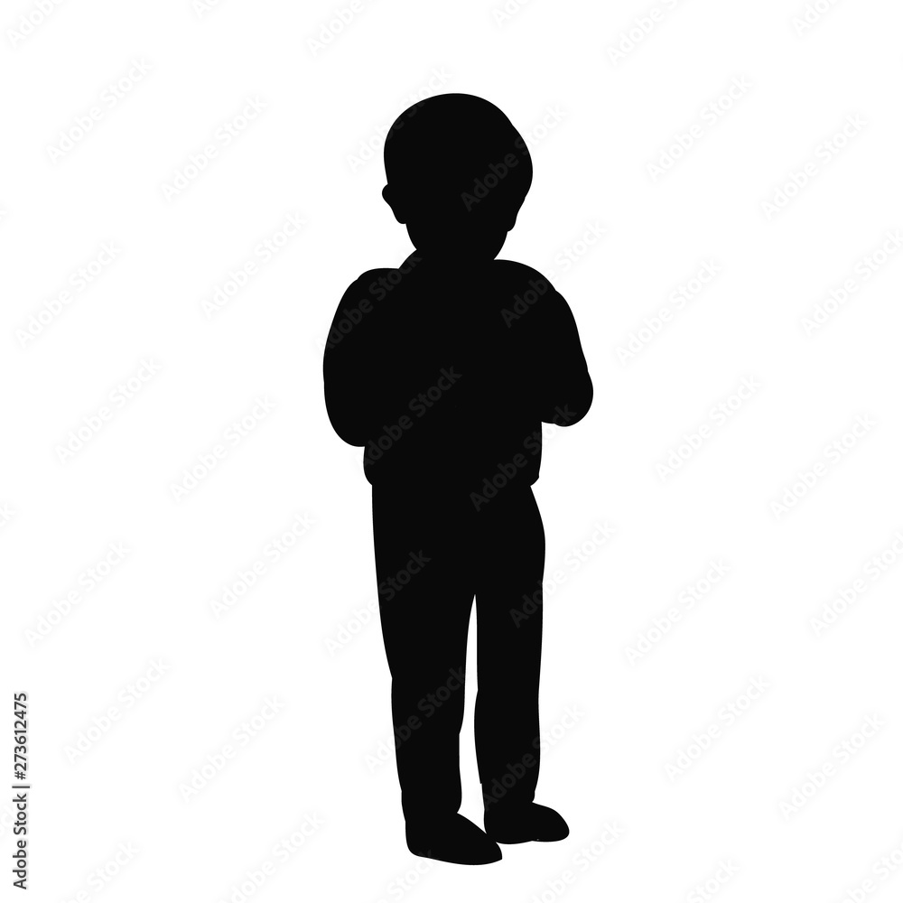 isolation, black silhouette child boy