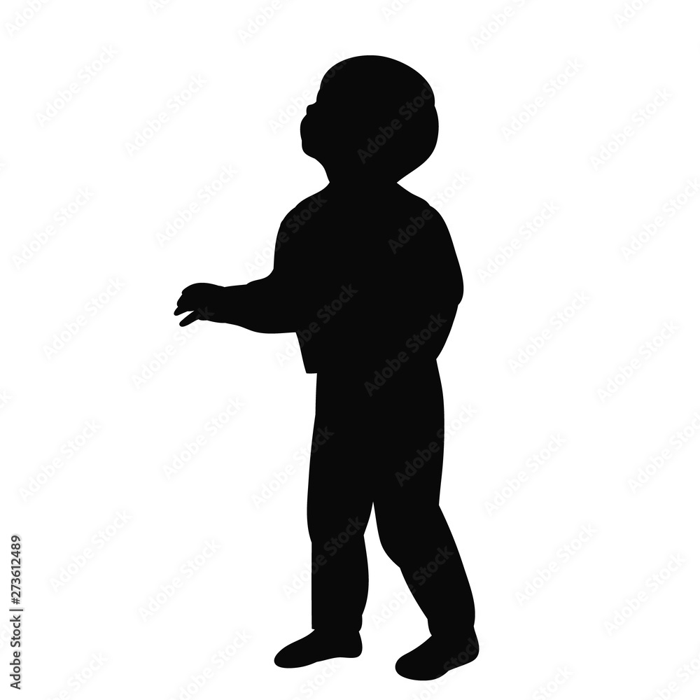 vector, in isolation, black silhouette child boy vector, in isolation, black silhouette child boy