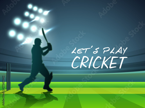 Cricket sports concept with batsman.