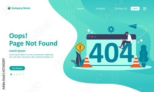 Error 404, Page Not Found Concept. Suitable for web landing page, ui, mobile app, banner template. Vector Illustration 