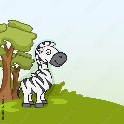 Cute funny zebra concept.