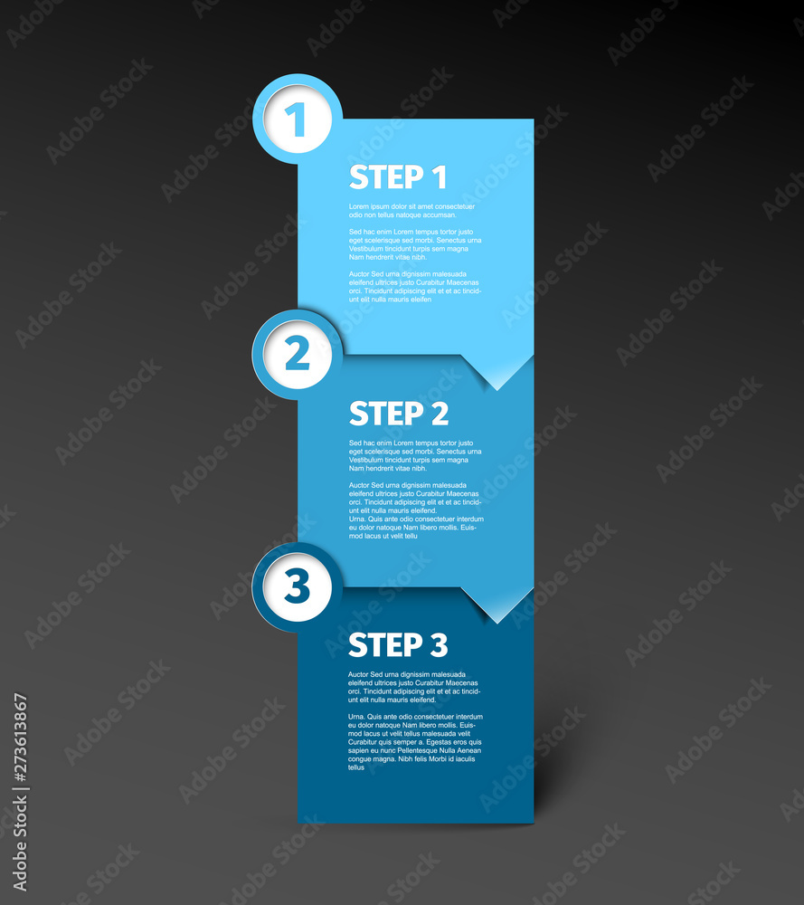 Three steps vertical template Three steps vertical template