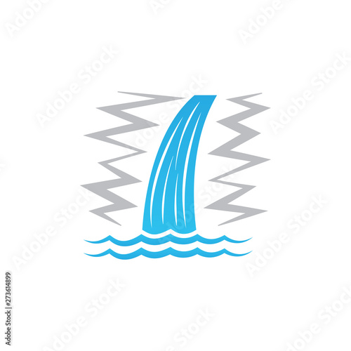 Waterfall icon vector isolated on white background