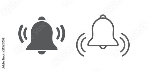 Bell Icon isolated on white background photo