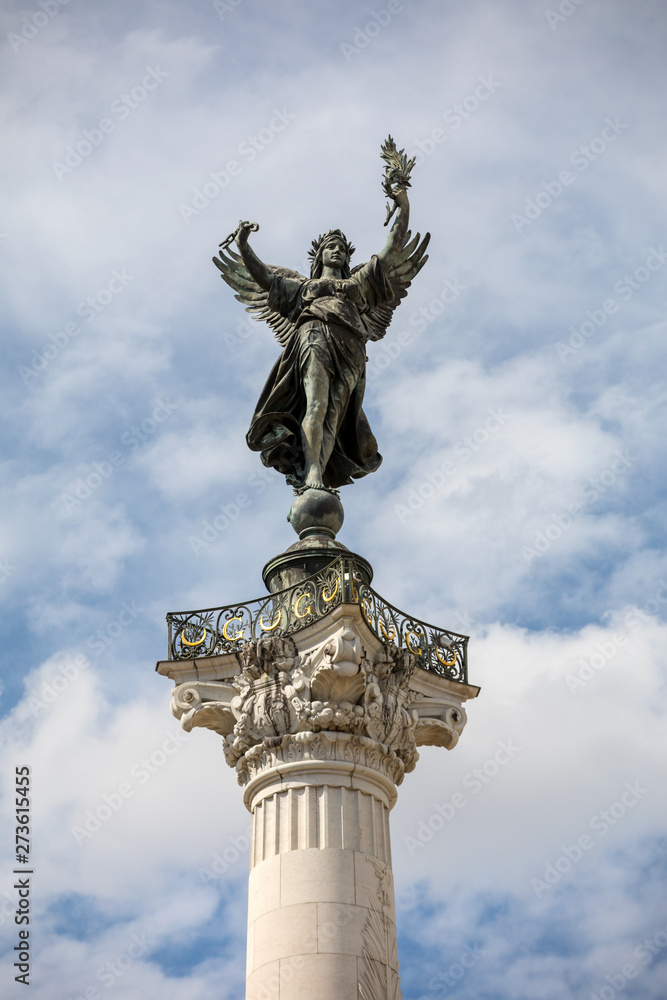 Esplanade des Quinconces, fontain of the Monument aux Girondins in Bordeaux. France