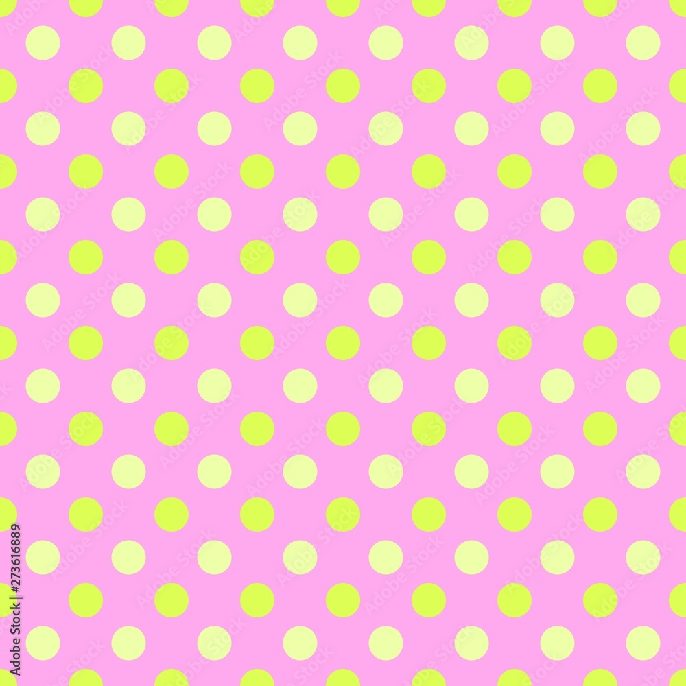 seamless background with polka dots pink and yellow