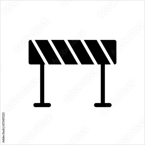 Construction Barrier Icon, Roadblock Barrier Icon