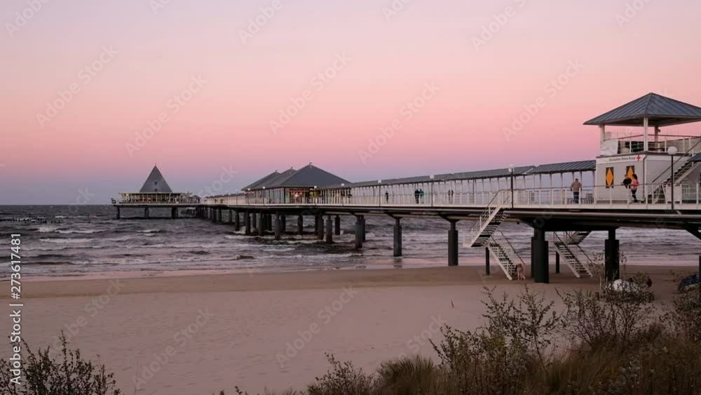 Heringsdorf pier on the German island of Usedom during sunset Heringsdorf pier on the German island of Usedom during sunset