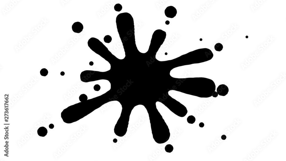 Blot falls and scatters. Splashing spot. Looped animation with alpha channel. Blot falls and scatters. Splashing spot. Looped animation with alpha channel.