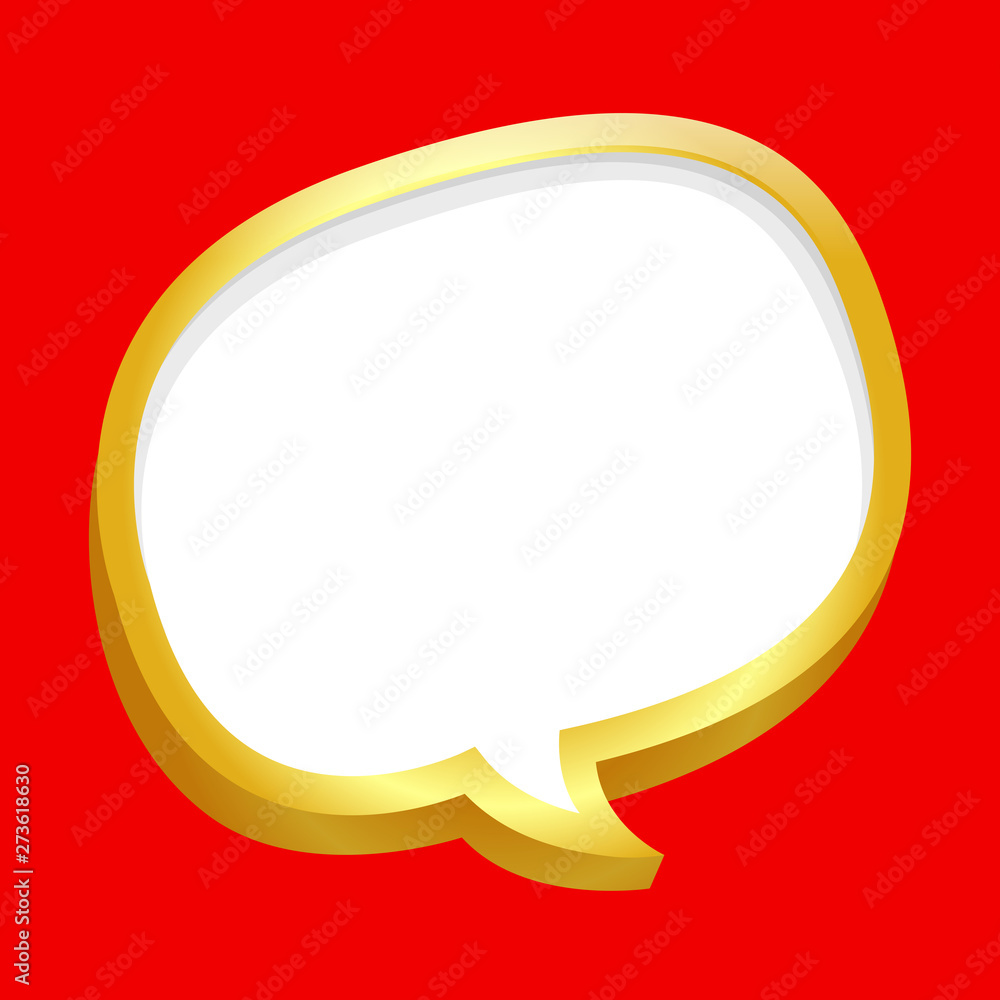 gold frame speech bubble on red banner sale background for copy space text, frame speech bubble drawn cartoon doodle, comic speech bubble free hand shape stickers style for text copy space summer sale