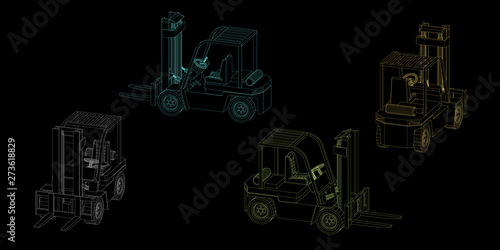 Forklift truck. Isolated on...