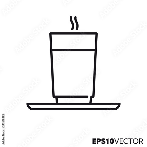 Latte macchiato glass vector line icon