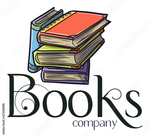 Cute and funny logo for book store or company