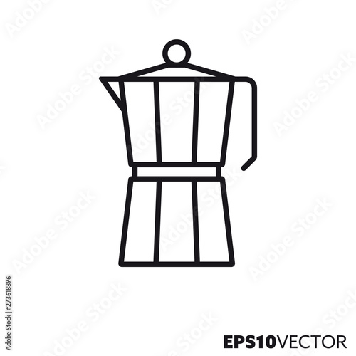 Moka pot vector line icon