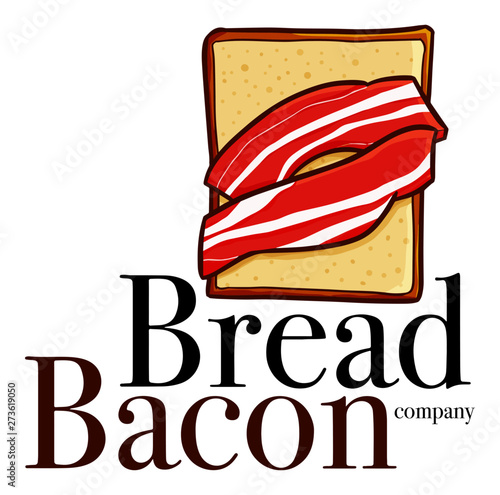 Cute and funny logo for Bread & Bacon company
