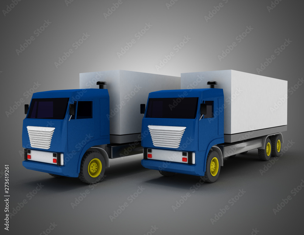 Truck with container. 3d illustration