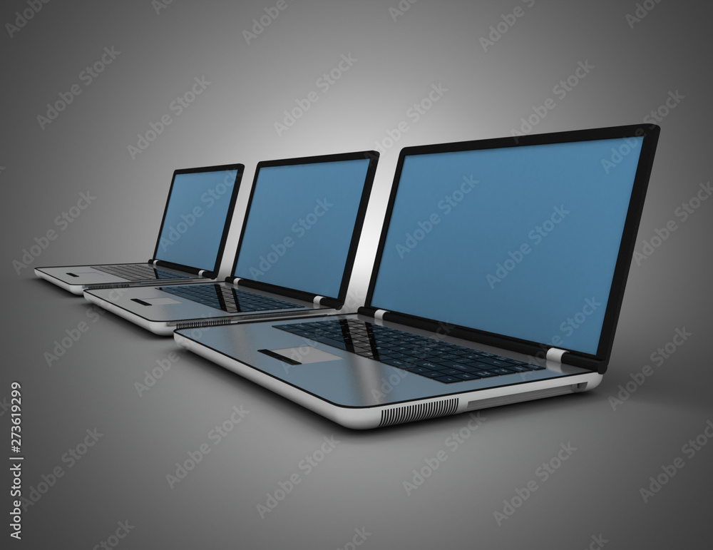 Fototapeta premium 3D laptop concept. 3d illustration