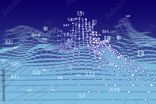 Abstract analysis infographics background.  Spatio temporal mining data. Big data.  Vector Illustration.