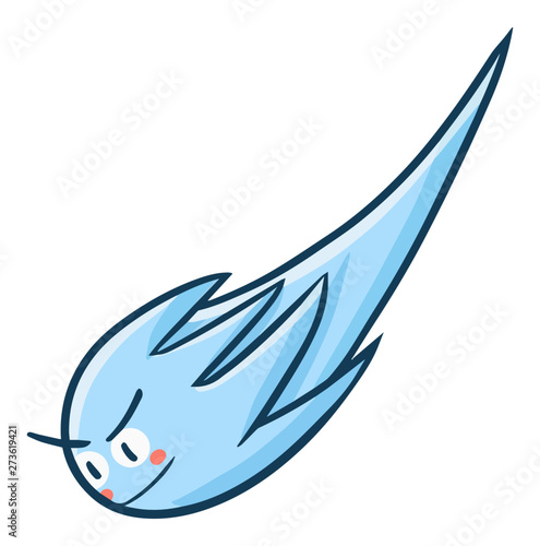 Funny and cute blue comet character