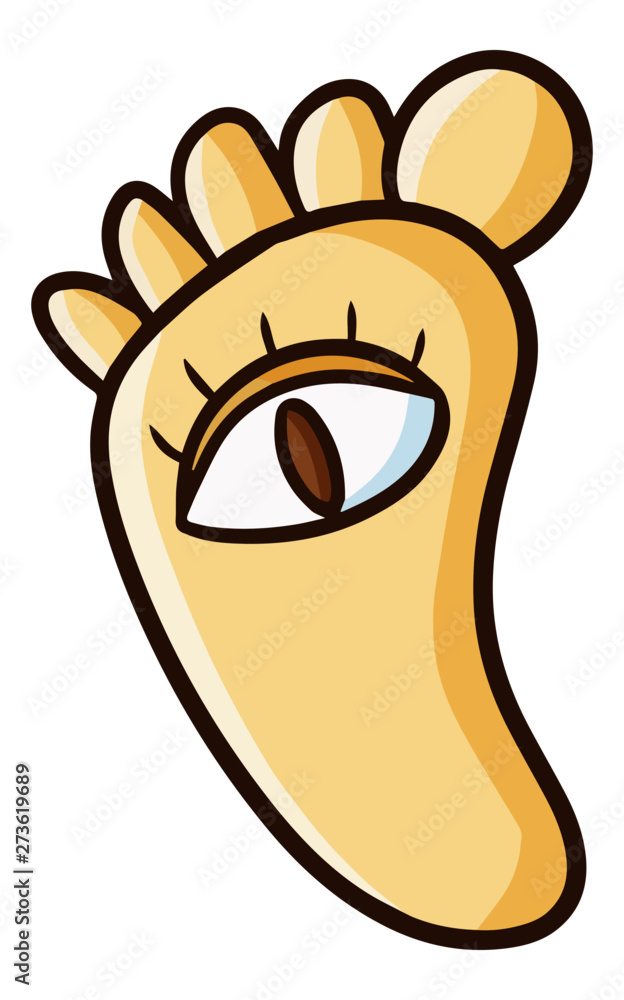 Cute and funny feet palm with eye under it Stock Vector Adobe Stock