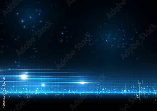 Blue Light Dot Background with soundwave