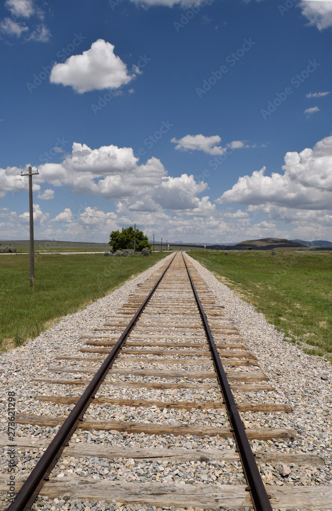 Railway tracks at the Golden Spike historic Park