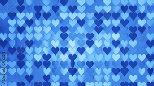 Pattern of blue 3D hearts romantic concept © gonin