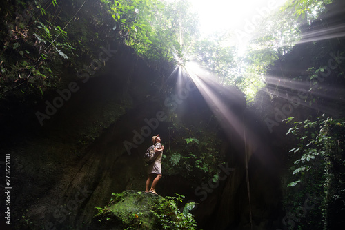 Woman in jungle on Bali, Indonesia 