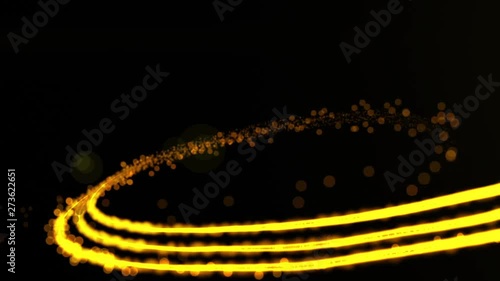 Three Tracks With Light Circling The Object