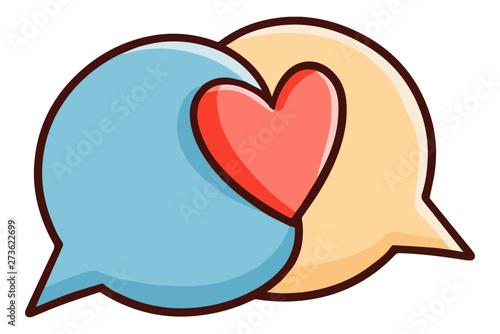 Cute and funny two ballon text with heart in the middle