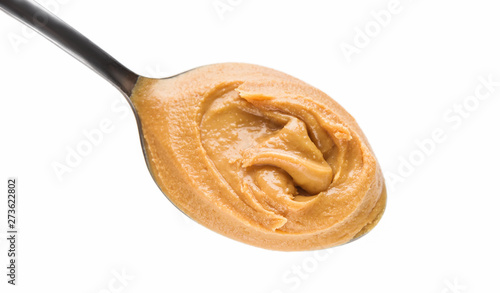 Peanut spread in spoon