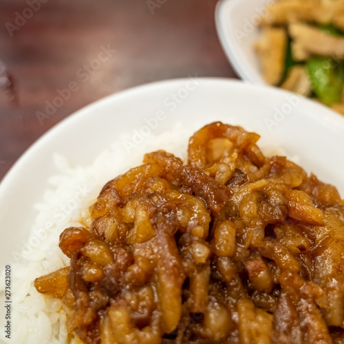 snacks of Chinese braised pork on rice