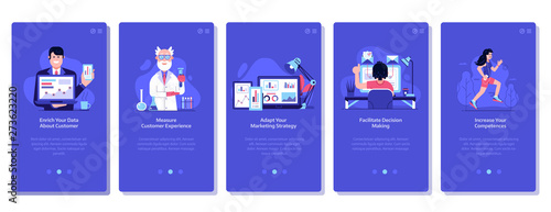 Online Business Marketing Concept Flat UI Illustrations