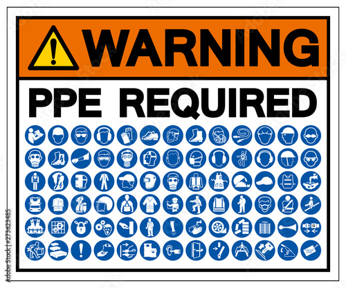 Warning PPE Required Symbol Sign, Vector Illustration, Isolate On White Background Label. EPS10