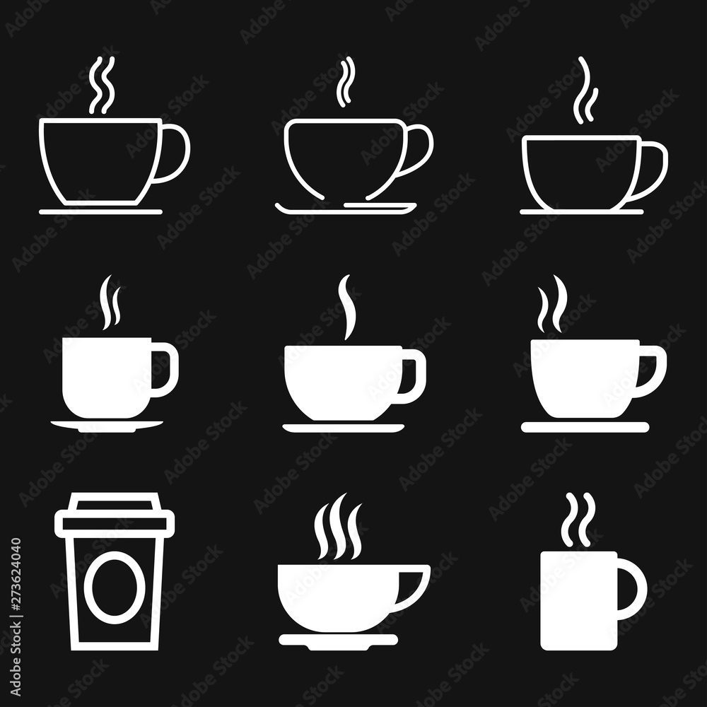 Coffee cup icon. Coffee drink vector symbol stock web illustration. Coffee cup icon. Coffee drink vector symbol stock web illustration.
