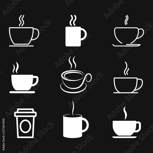 Coffee cup icon. Coffee drink vector symbol stock web illustration.