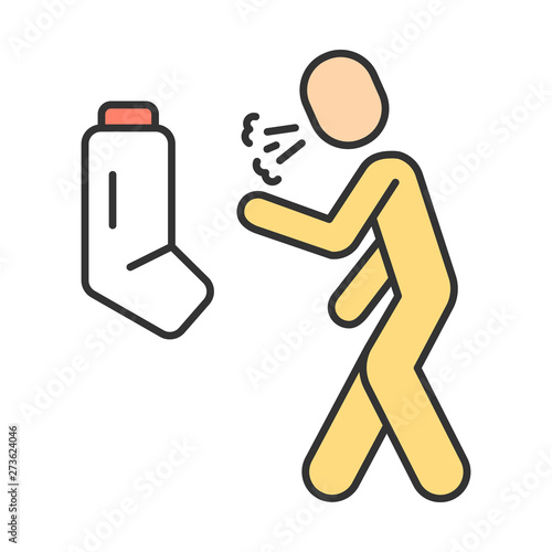 Allergic asthma, anaphylaxis color icon