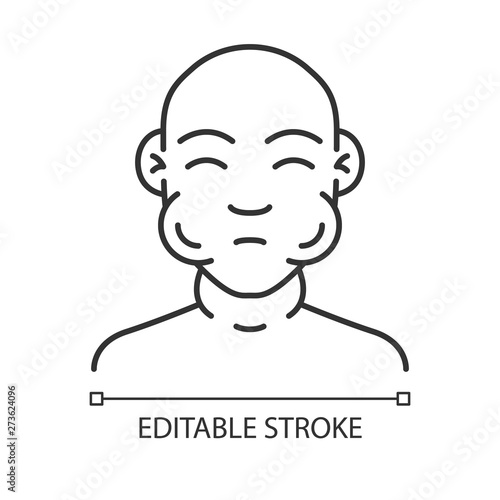 Face swelling vector linear icon