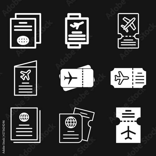 Travel documents icon, passport with tickets flat icon isolated. Concept travel and tourism