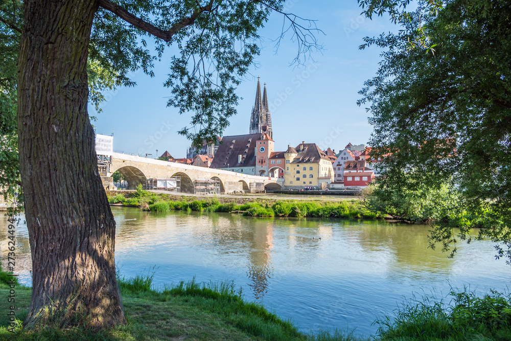 Blick auf Regensburg in Bayern Blick auf Regensburg in Bayern