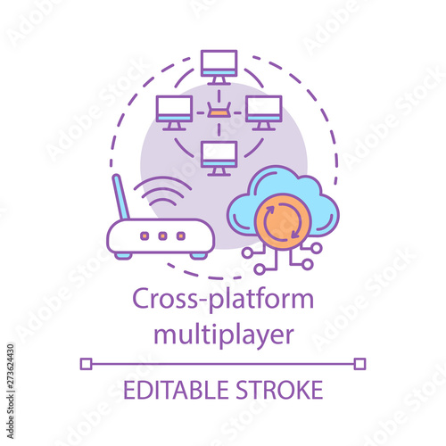 Cross platform multiplayer concept icon